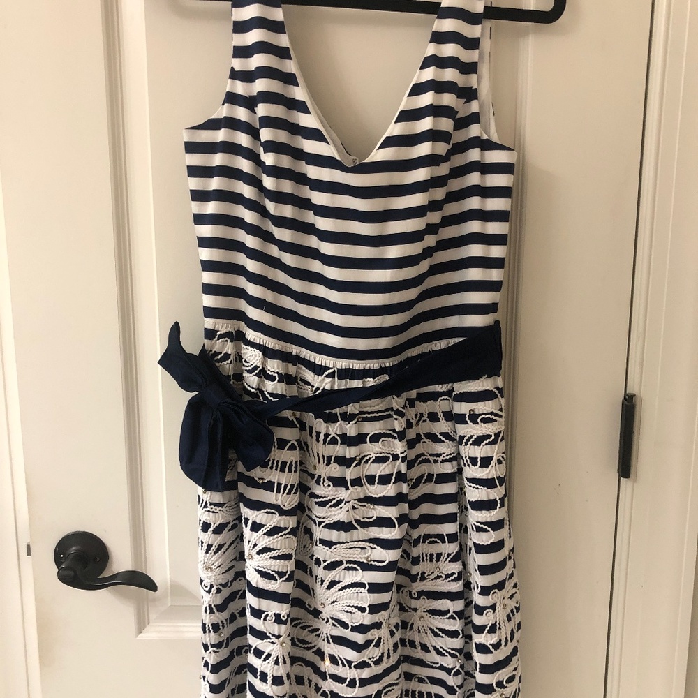 Size 10 Lilly Pulitzer Navy & White Striped Dress